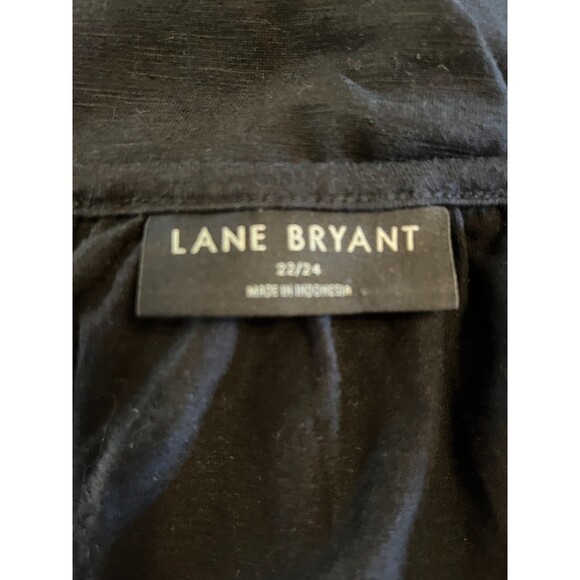 Lane Bryant 22 24 Blouse Top Black Lace Romantic Plus 3X Ruffle Eyelet - Picture 6 of 7